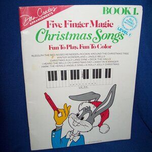 Vintage Five Finger Magic Piano Music  & Bugs Bunny Coloring Book Level 1 - 1983